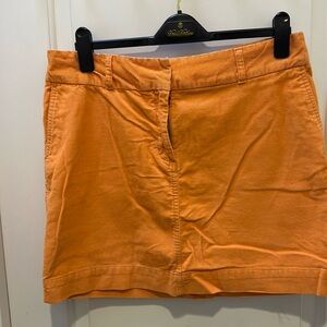 Orange sherbet corduroy skirt by Vinyard Vines. Stretch fabric, soft and comfy.
